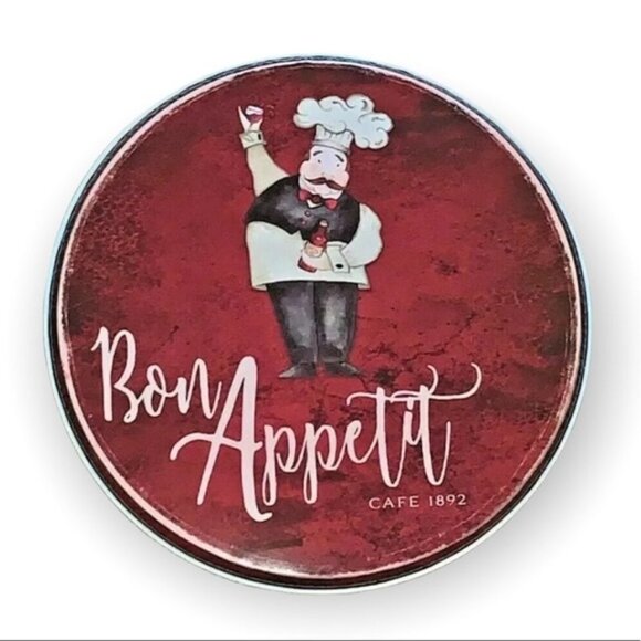 Range Kleen Stovetop Covers Set of 4 Metal Round Covers Bon Appetite Cafe 1892 - Picture 2 of 9